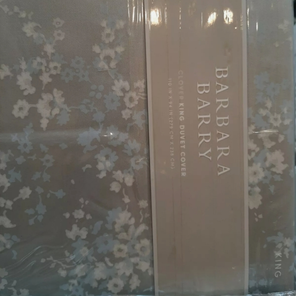 Barbara Barry RARE Clover Leaf KING duvet cover 2 Textured Knot Euro shams - Picture 2 of 11